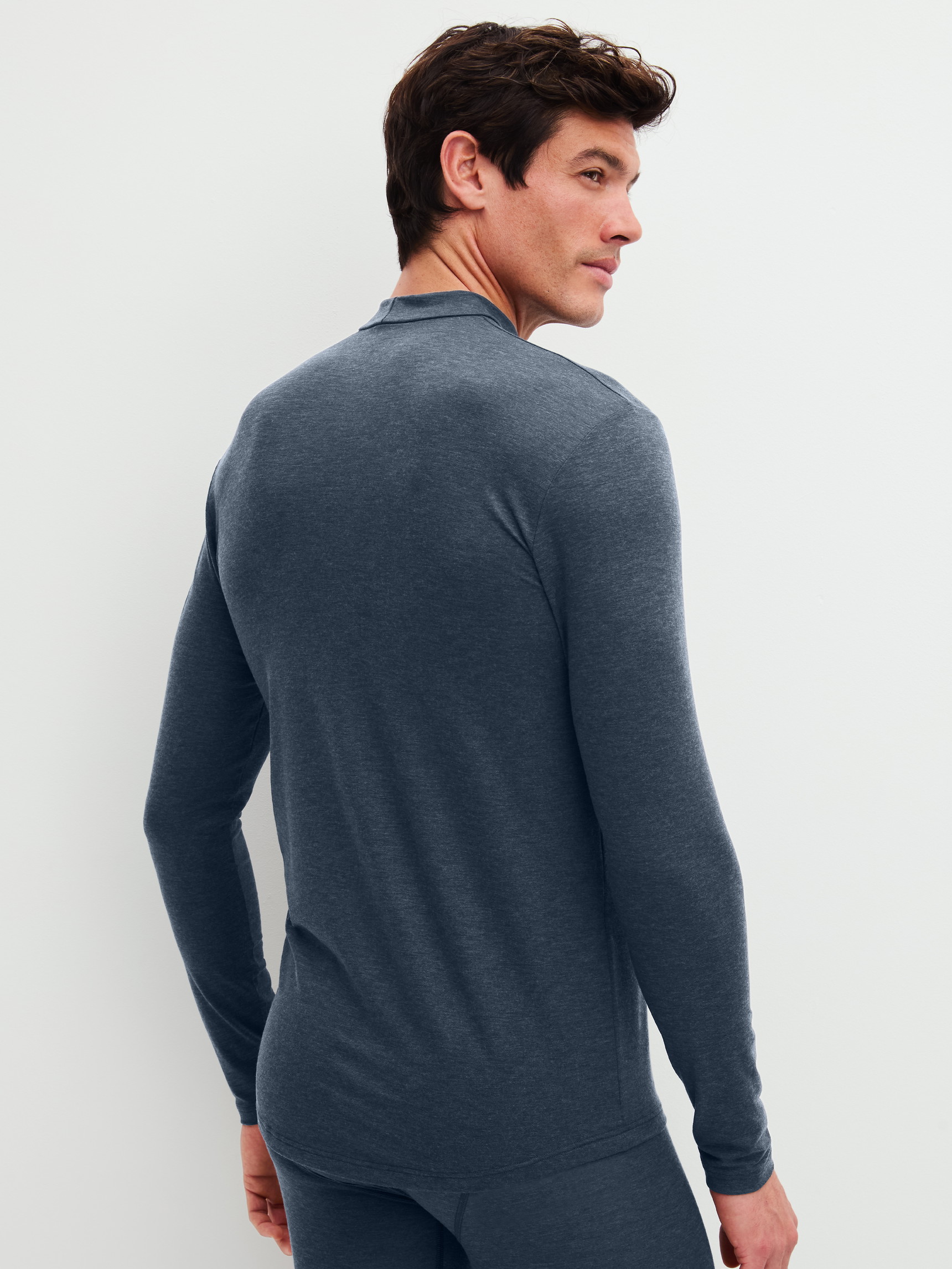 Men model is wearing  made of Lyocell in Grey, Unicoloured from the Sporty Warming series by CALIDA, Back view