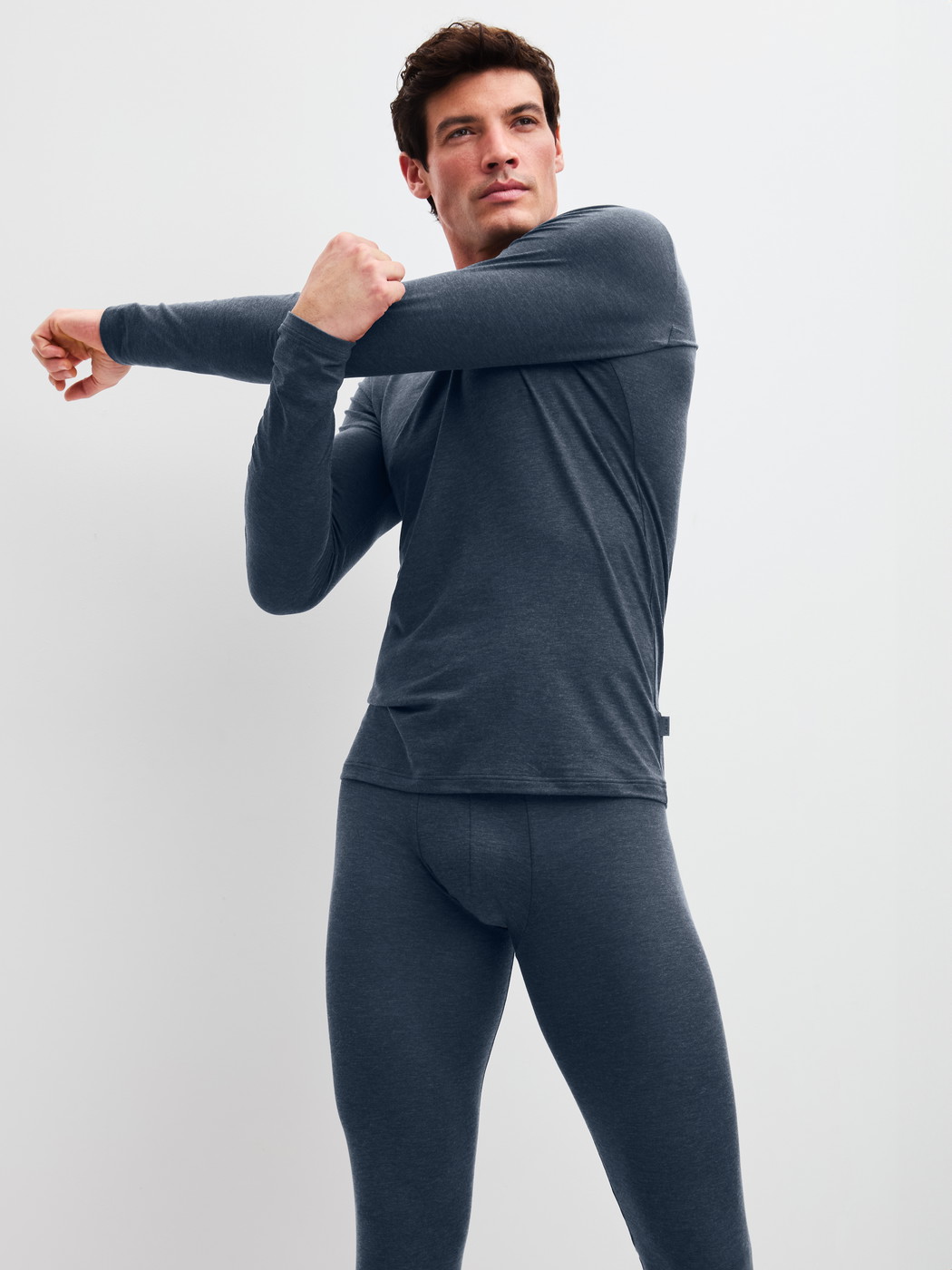 Men model is wearing  made of Lyocell in Grey, Unicoloured from the Sporty Warming series by CALIDA, Additional Image