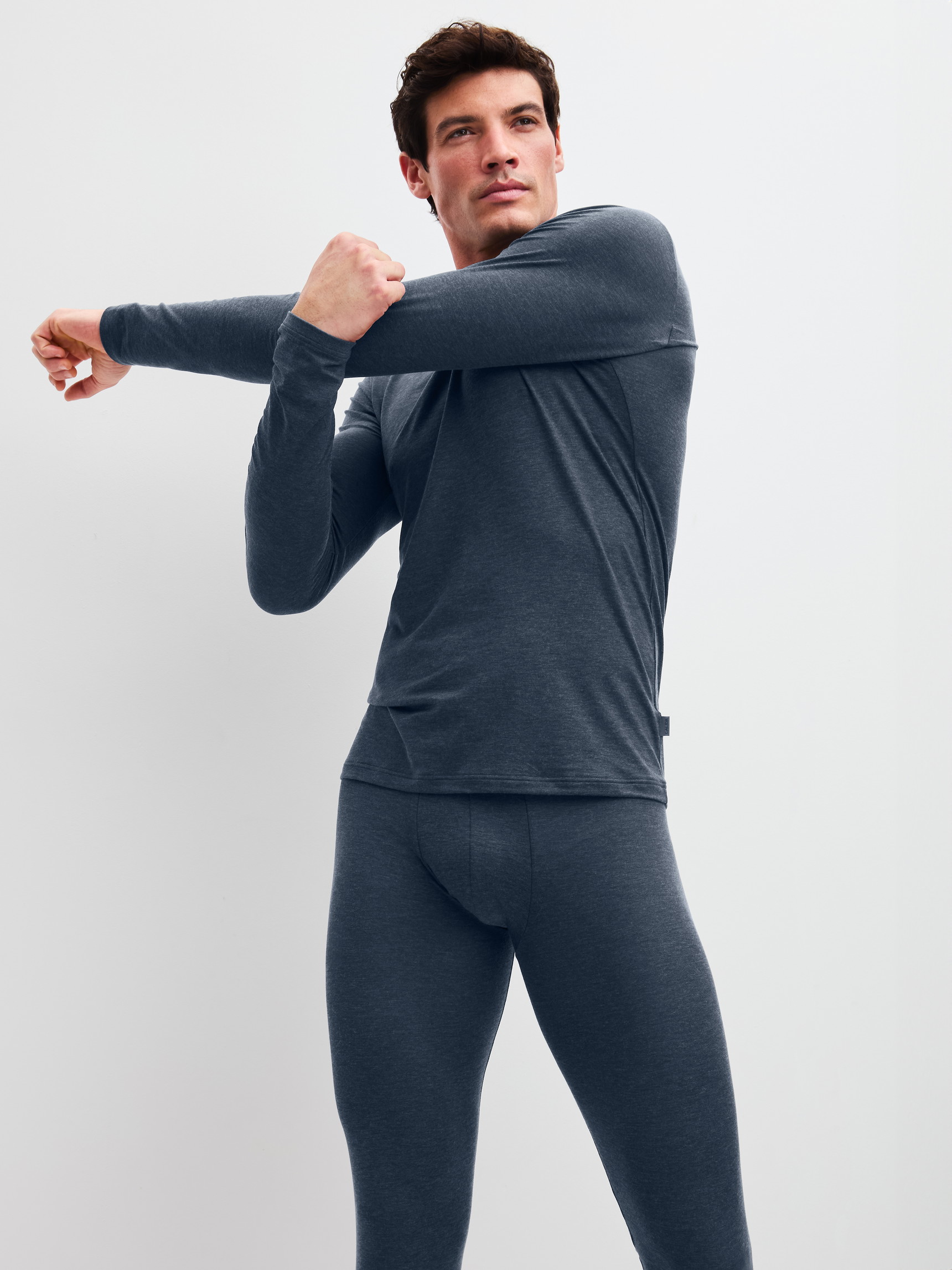 Men model is wearing  made of Lyocell in Grey, Unicoloured from the Sporty Warming series by CALIDA, Additional Image