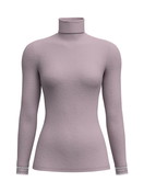 Damen - Langarm-Shirt mit Rollkragen aus Wolle-Seide aus Wolle in Violett, Spitze aus Serie Silky Wool Joy von CALIDA