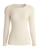 Damen - Langarm-Shirt aus Wolle-Seide aus Wolle in Beige, Einfarbig aus Serie Silky Wool Soft von CALIDA