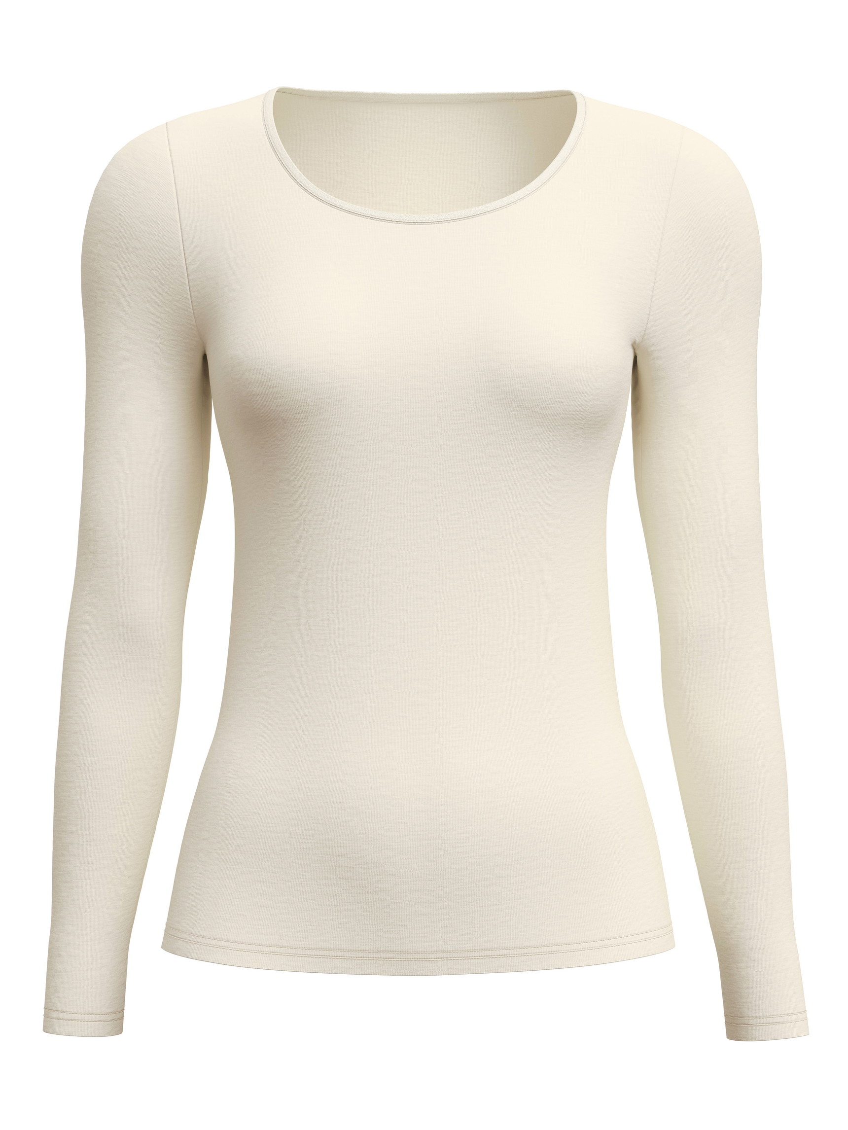 Damen - Langarm-Shirt aus Wolle-Seide aus Wolle in Beige, Einfarbig aus Serie True Confidence von CALIDA