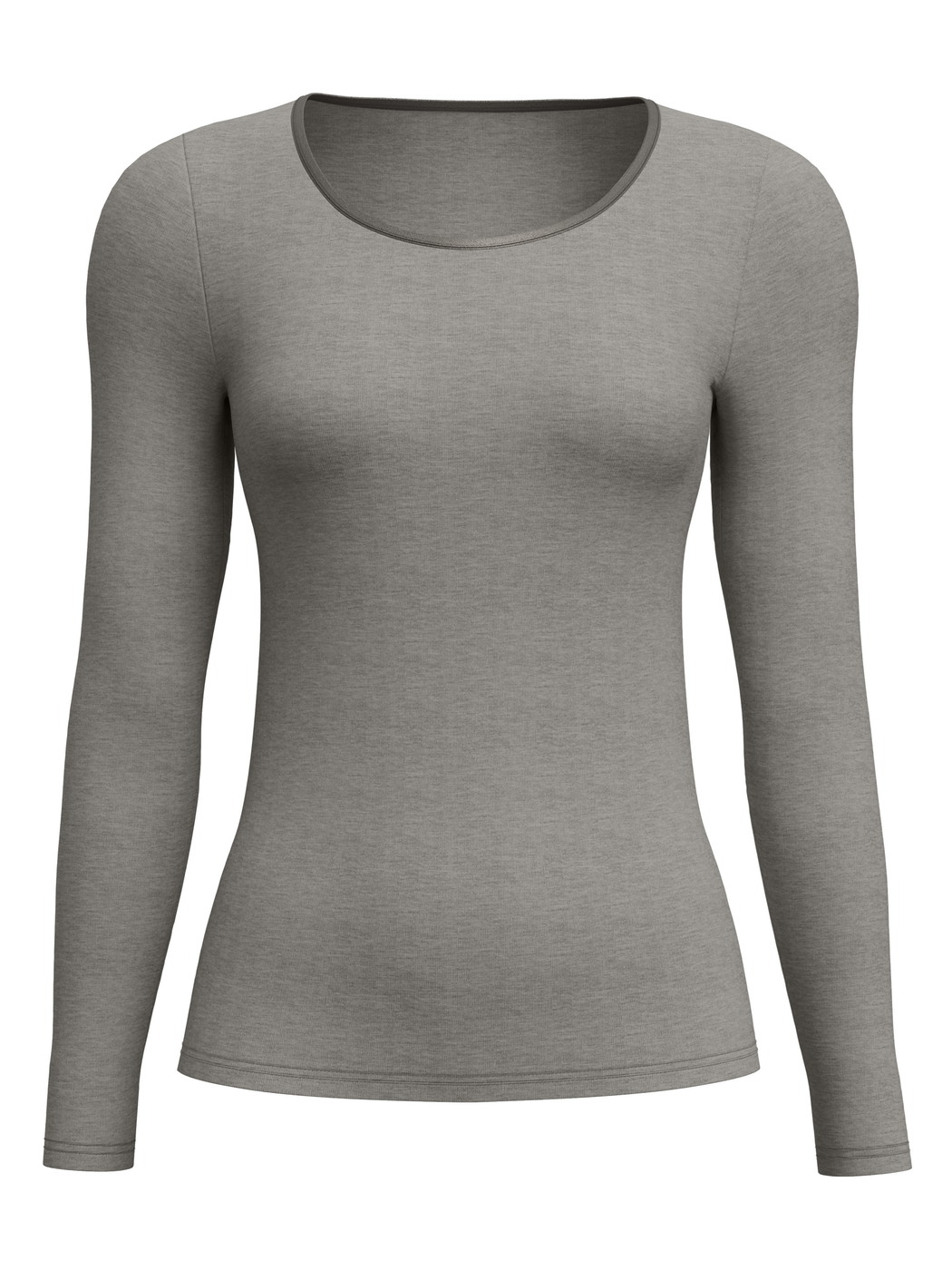 Damen - Langarm-Shirt aus Wolle-Seide aus Wolle in Grau, Einfarbig aus Serie True Confidence von CALIDA