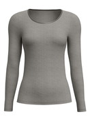 Donna - Maglia a maniche lunghe in lana e seta in Lana di colore Grigio, Tinta unita, della serie True Confidence di CALIDA