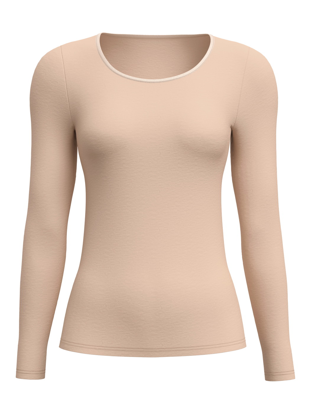 Donna - Maglia a maniche lunghe in lana e seta in Lana di colore Marrone, Tinta unita, della serie True Confidence di CALIDA
