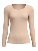 Donna - Maglia a maniche lunghe in lana e seta in Lana di colore Marrone, Tinta unita, della serie True Confidence di CALIDA