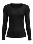 Donna - Maglia a maniche lunghe in lana e seta in Lana di colore Nero, Tinta unita, della serie True Confidence di CALIDA