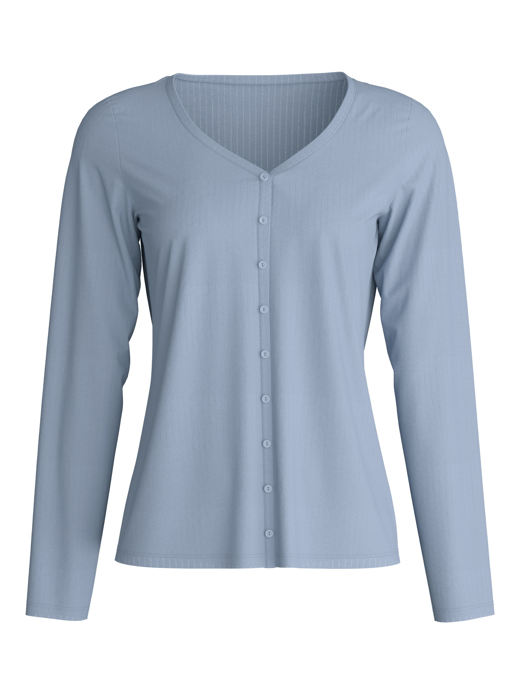 Women - Shirt long sleeve made of Modal in Blue, Unicoloured, from the Etude Ajours series by CALIDA