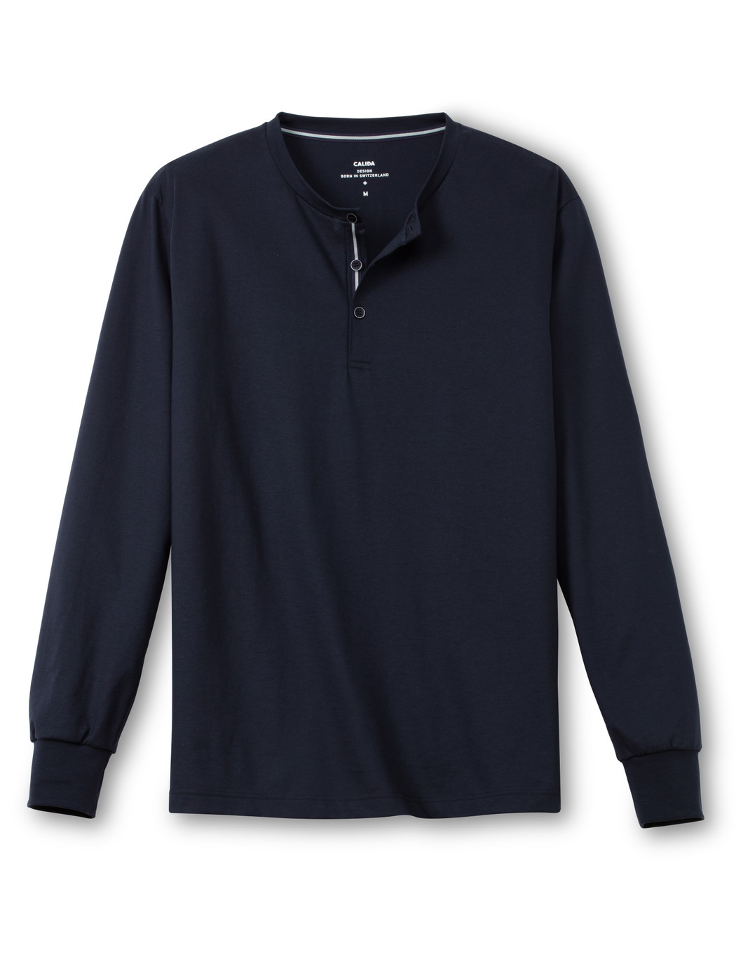 Homme - T-shirt à manches longues en 100% coton de couleur Bleu, Unicolore, de la série Remix Basic Sleep de CALIDA