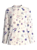 Women - Long Sleeve Shirt with Buttons made of 100% Cotton in Beige, Patterned, from the Favourites Universe series by CALIDA