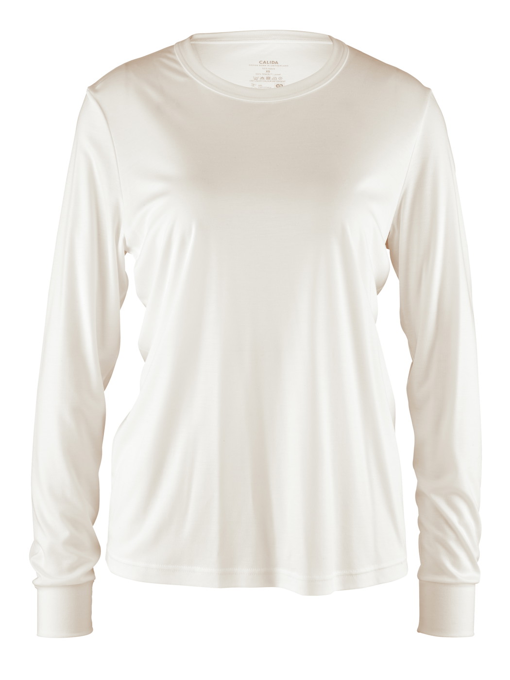 Women - Long-sleeved shirt made of Modal in White, Unicoloured, from the Lounge & Relax series by CALIDA