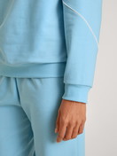Damen - Sweatshirt mit Kapuze aus Baumwolle in Blau, Einfarbig aus Serie Lounge Paisley von CALIDA, Detail