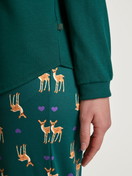 Women model is wearing Shirt long-sleeve made of 100% Cotton in Green, Unicoloured from the Favourites Holidays series by CALIDA