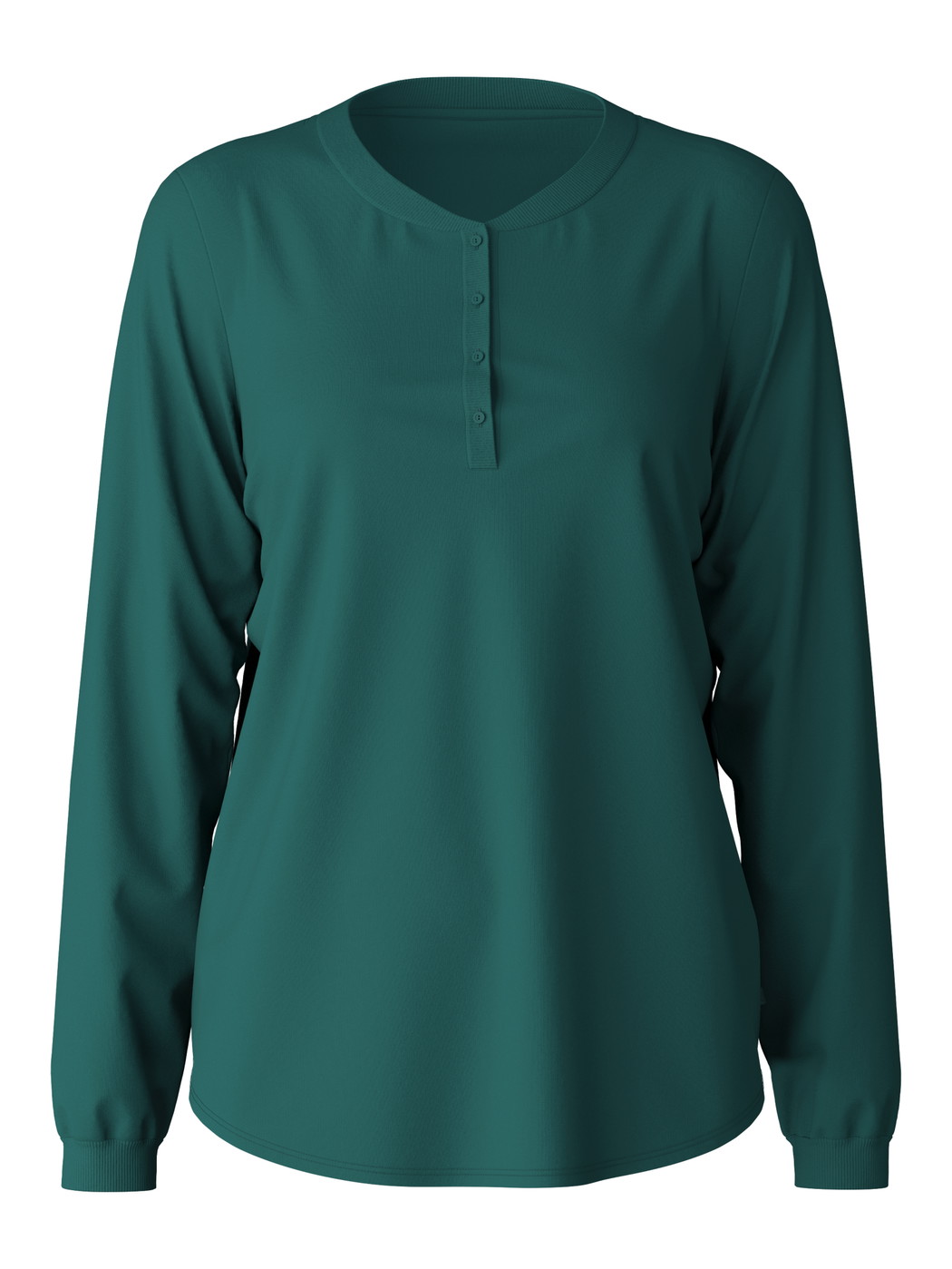 Women - Shirt long-sleeve made of 100% Cotton in Green, Unicoloured, from the Favourites Holidays series by CALIDA