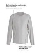 Homme - T-shirt à manches longues en Lyocell de couleur Gris, Unicolore, de la série DSW Cooling de CALIDA