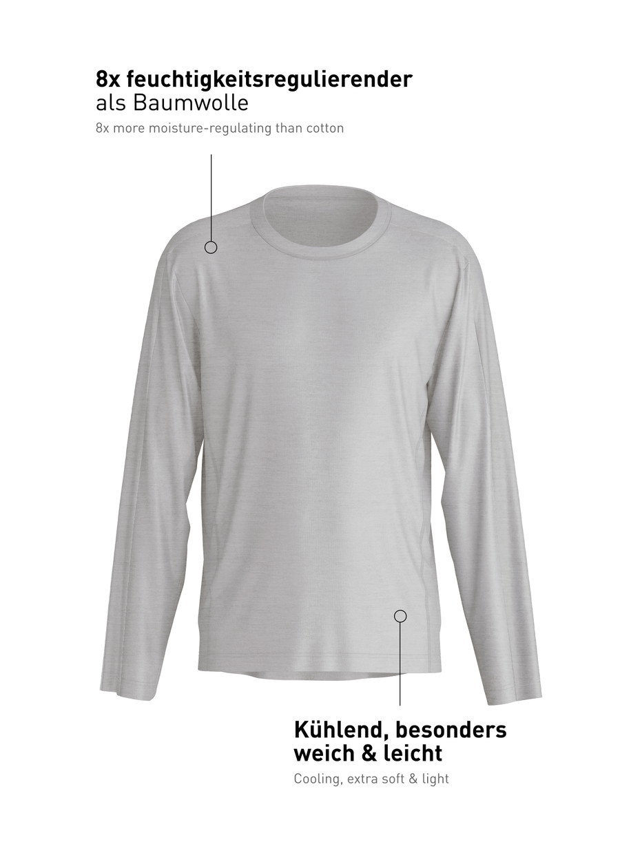Men - Shirt long-sleeve made of Lyocell in Grey, Unicoloured, from the DSW Cooling series by CALIDA