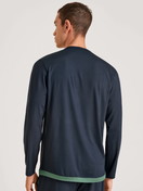 Le mannequin Homme porte le/la T-shirt à manches longues en Modal de couleur Bleu, Unicolore, de la série DSW Balancing de CALIDA, Vue arrière