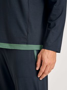 Homme - T-shirt à manches longues en Modal de couleur Bleu, Unicolore, de la série DSW Balancing de CALIDA, Détail