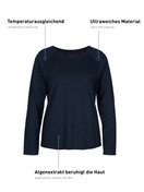 Women - Shirt long-sleeve made of Modal in Blue, Unicoloured, from the DSW Balancing series by CALIDA