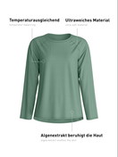 Women - Shirt long-sleeve made of Modal in Green, Unicoloured, from the DSW Balancing series by CALIDA