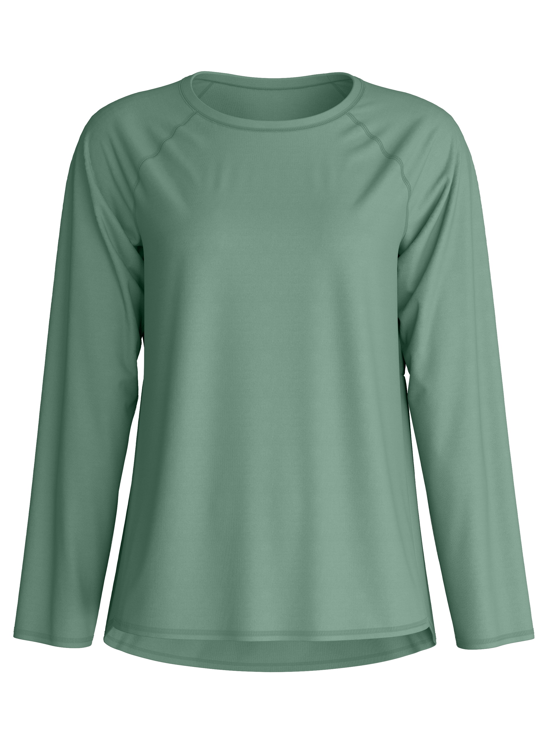 Damen - Langarm-Shirt aus Modal in Grün, Einfarbig aus Serie DSW Balancing von CALIDA