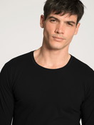 Uomo - Shirt a manica lunga in Cotone di colore Nero, Tinta unita, della serie Cotton Code di CALIDA, Dettaglio