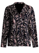 Femme - Shirt manches longues avec boutons – Mélange TENCEL™ Modal et soie en Modal de couleur Noir, À motifs, de la série Favourites Seduction de CALIDA