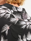 Women model is wearing Long Sleeve Shirt with Buttons – TENCEL™ Modal and Silk Blend made of Modal in Black, Floral from the Glimmer M&M series by CALIDA, Detail