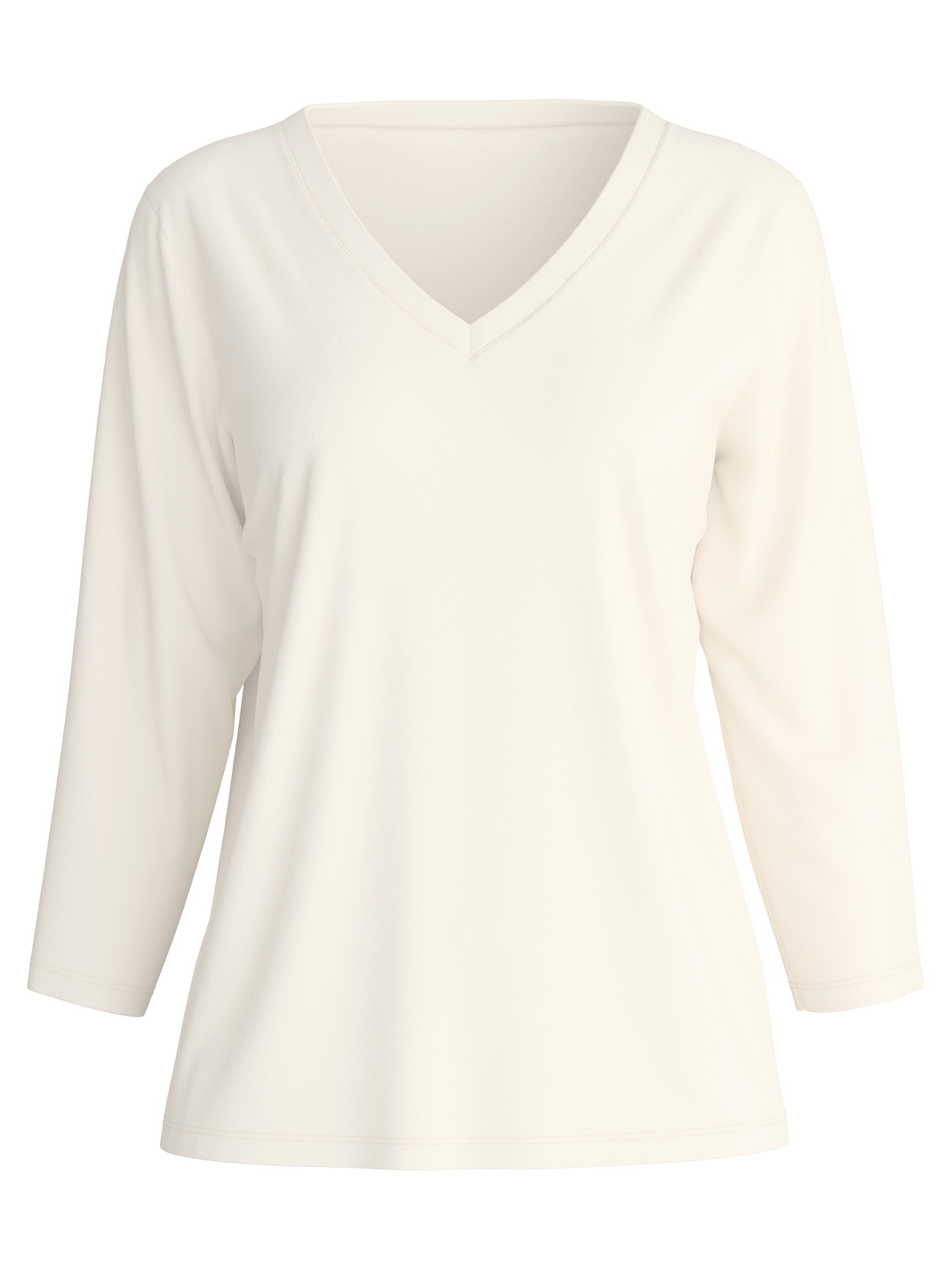 Women - Shirt 3/4 sleeve made of 100% Cotton in Beige, Unicoloured, from the Favourites Botanic series by CALIDA