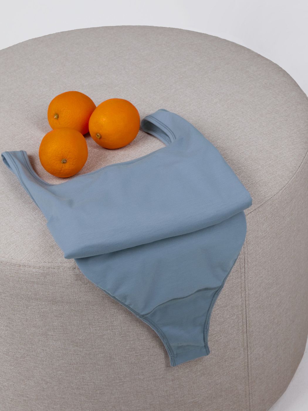 Women model is wearing Bodysuit made of Cotton in Blue, Unicoloured from the Natural Comfort series by CALIDA, Additional Image