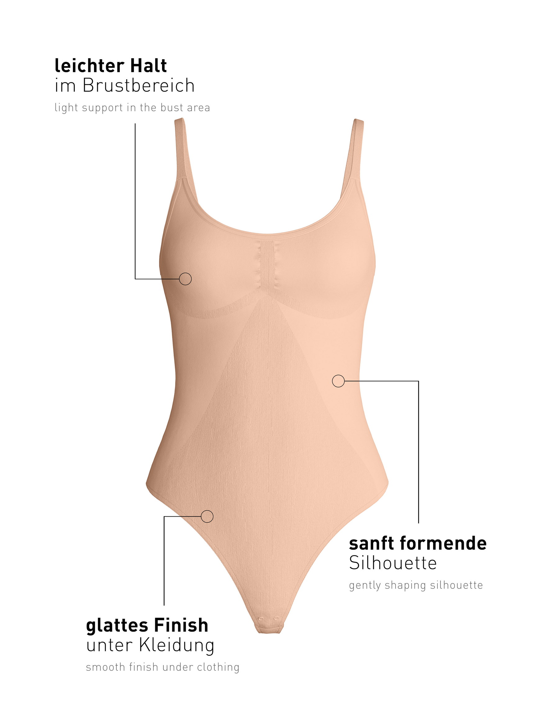 Femme - Body gainant en Polyamide de couleur Rose, Unicolore, de la série Seamless Shape de CALIDA