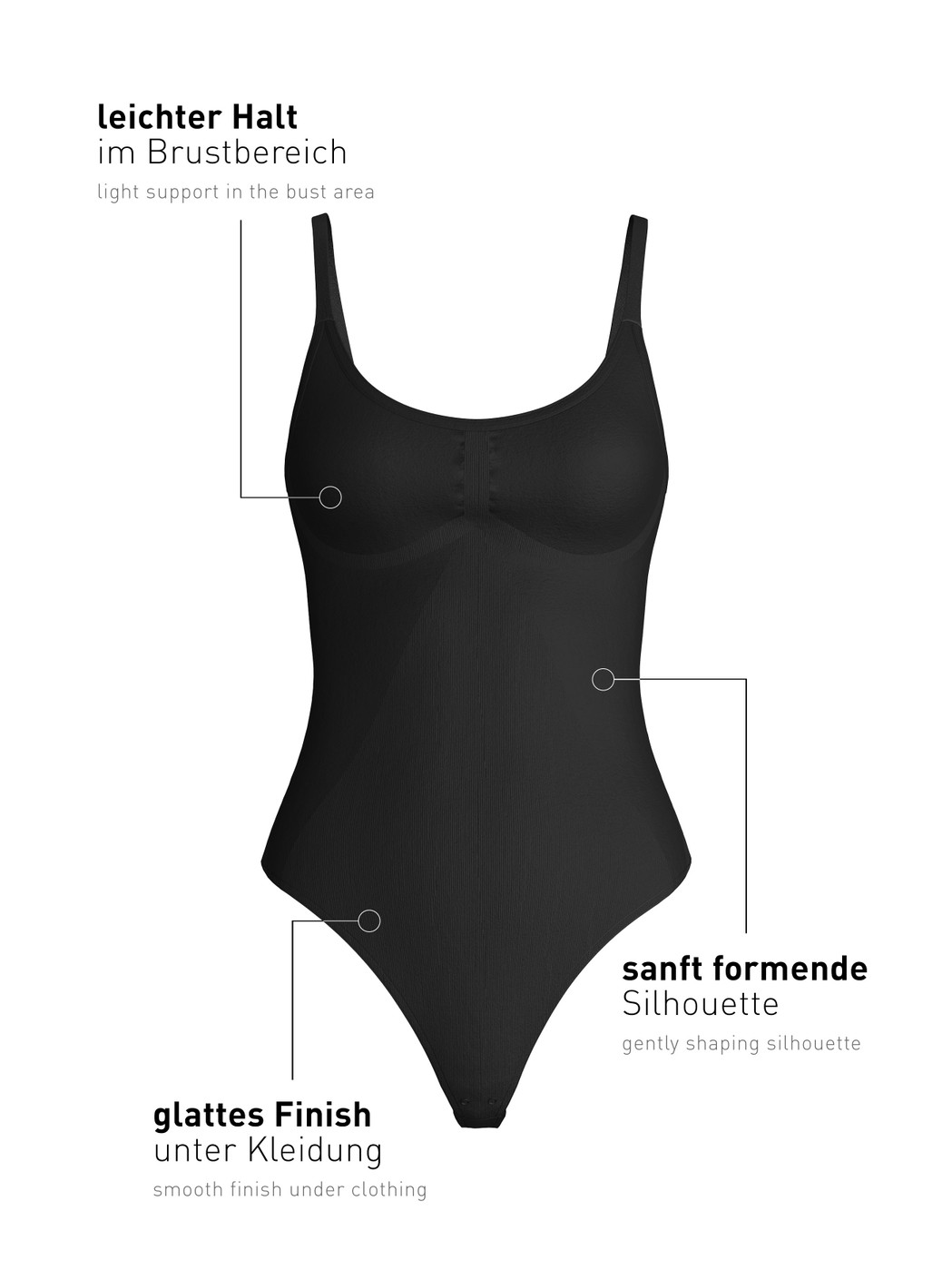 Women - Shapewear bodysuit made of Polyamide in Black, Unicoloured, from the Seamless Shape series by CALIDA