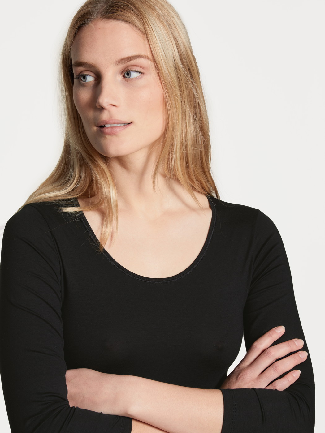 Women - Bodysuit made of Cotton in Black, Unicoloured, from the Natural Comfort series by CALIDA, Detail