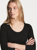 Women - Bodysuit made of Cotton in Black, Unicoloured, from the Natural Comfort series by CALIDA, Detail