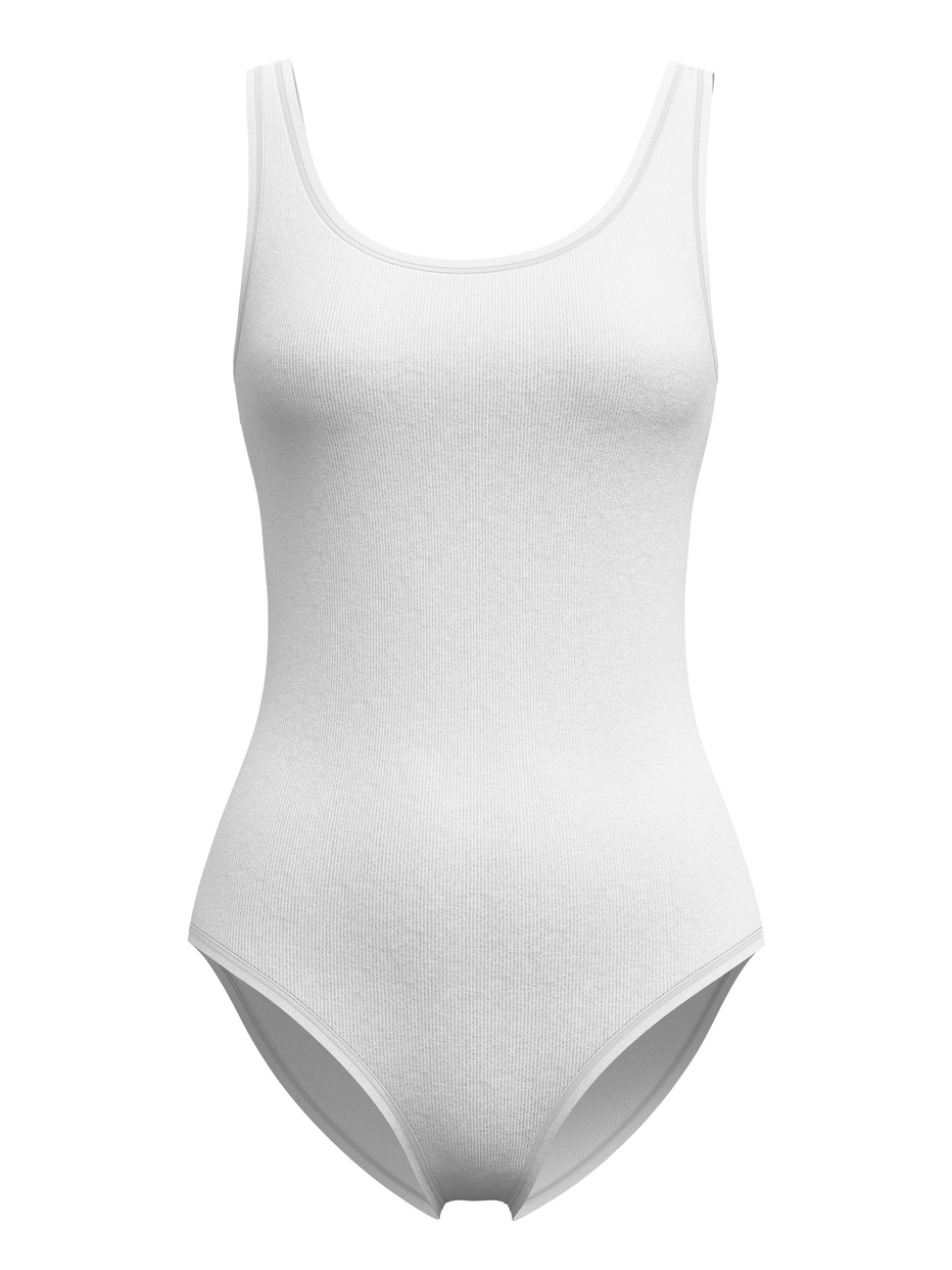 Femme - Body sans ouverture en Coton de couleur Blanc, Unicolore, de la série Iconics de CALIDA