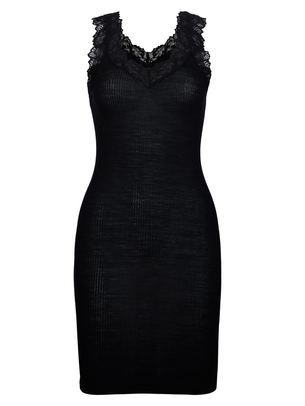 Femme - Sous-robe en laine et soie en Laine de couleur Noir, Dentelle, de la série Silky Wool Joy de CALIDA