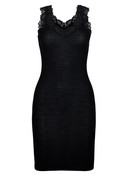 Femme - Sous-robe en laine et soie en Laine de couleur Noir, Dentelle, de la série Silky Wool Joy de CALIDA