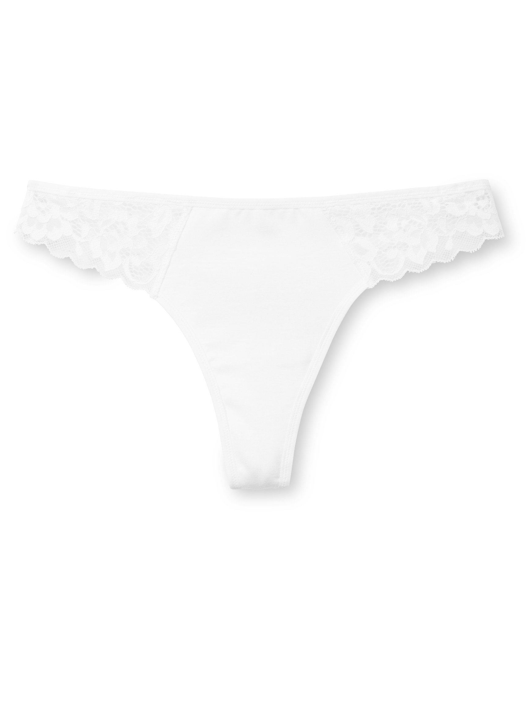 Donna - Stringa in Cotone di colore Bianco, Pizzo, della serie Natural Comfort Lace di CALIDA