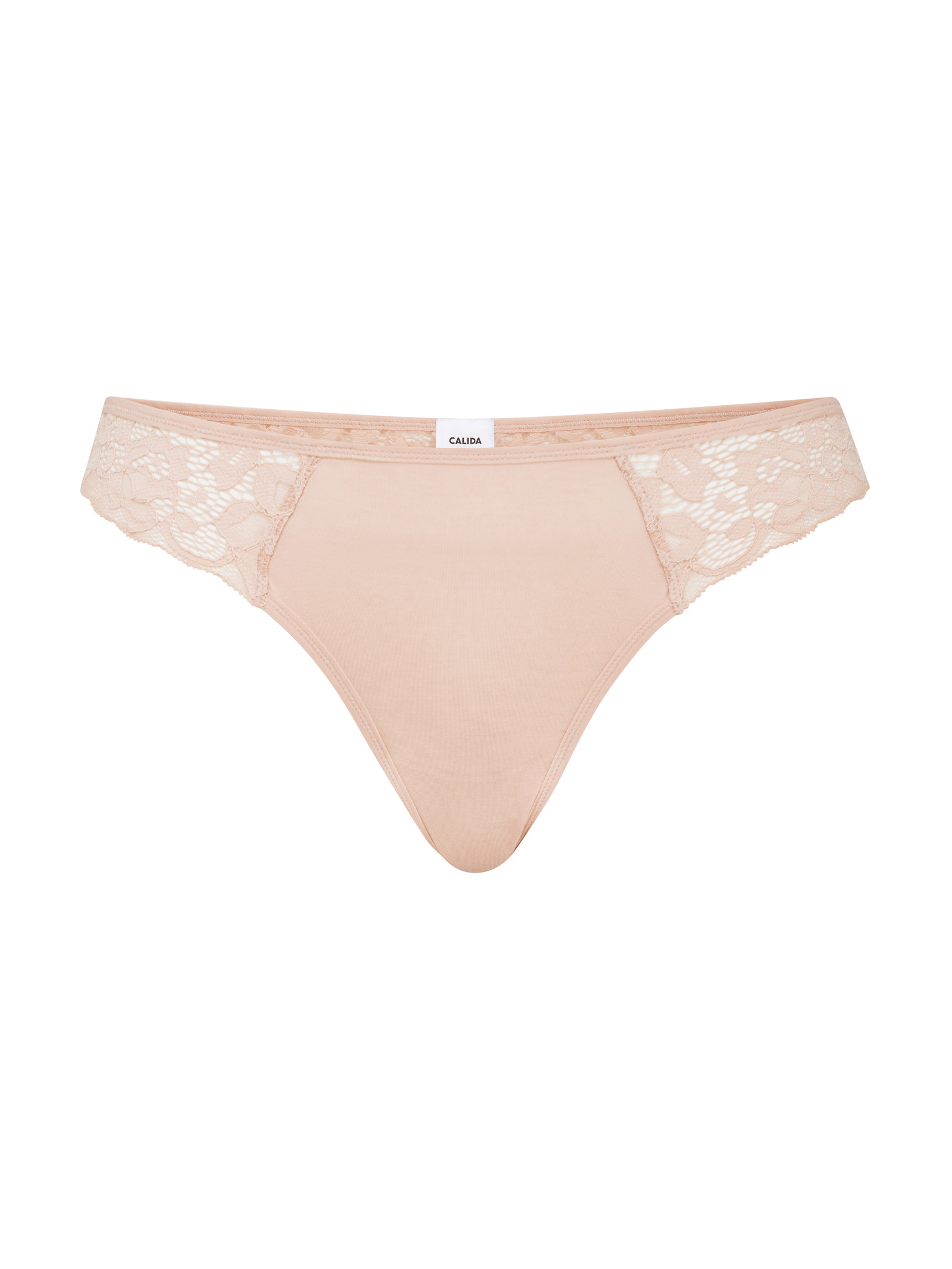 Damen - String, low cut aus Baumwolle in Beige, Spitze aus Serie Natural Comfort Lace von CALIDA
