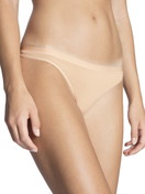 Women model is wearing String made of Cotton in Beige, Unicoloured from the Natural Comfort series by CALIDA, Front view