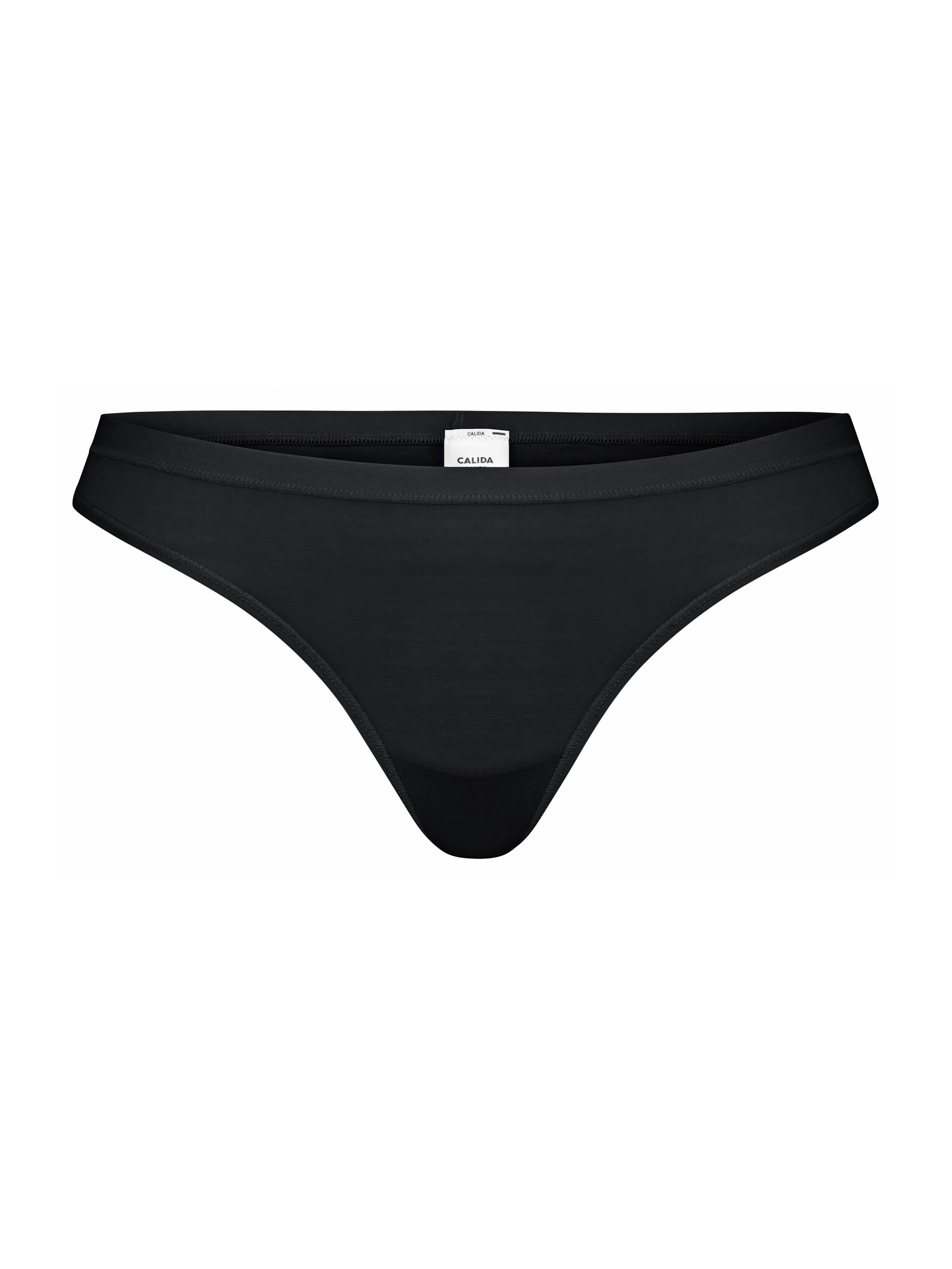 Femme - String en Coton de couleur Noir, Unicolore, de la série Natural Comfort de CALIDA