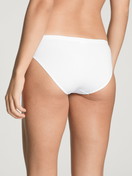 Women model is wearing Brief made of Cotton in White, Unicoloured from the Natural Comfort series by CALIDA, Back view