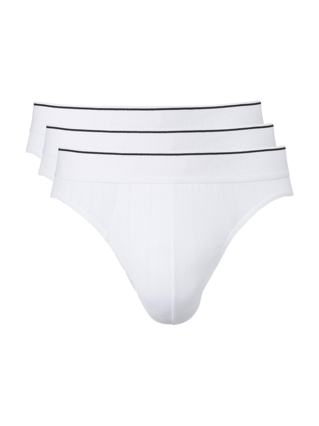 Multipack Herren - Slip, 3er-Pack aus Baumwolle in Weiß, Einfarbig aus Serie Pure & Style von CALIDA