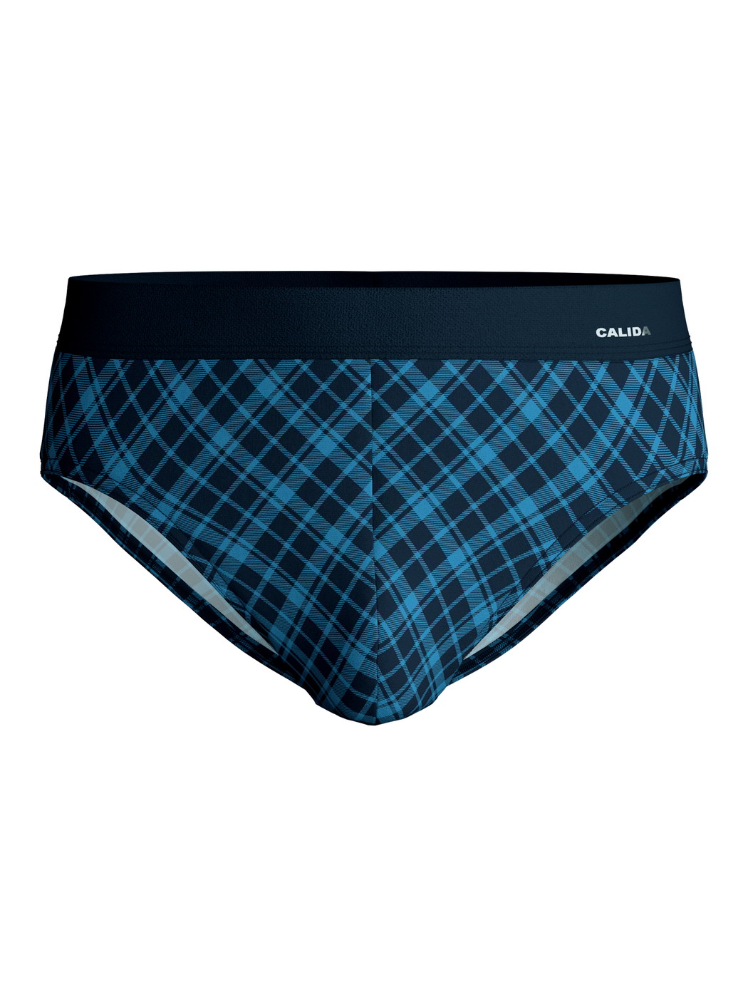 Uomo - Slip in Cotone di colore Blu, A scacchi, della serie Cotton Code Design di CALIDA