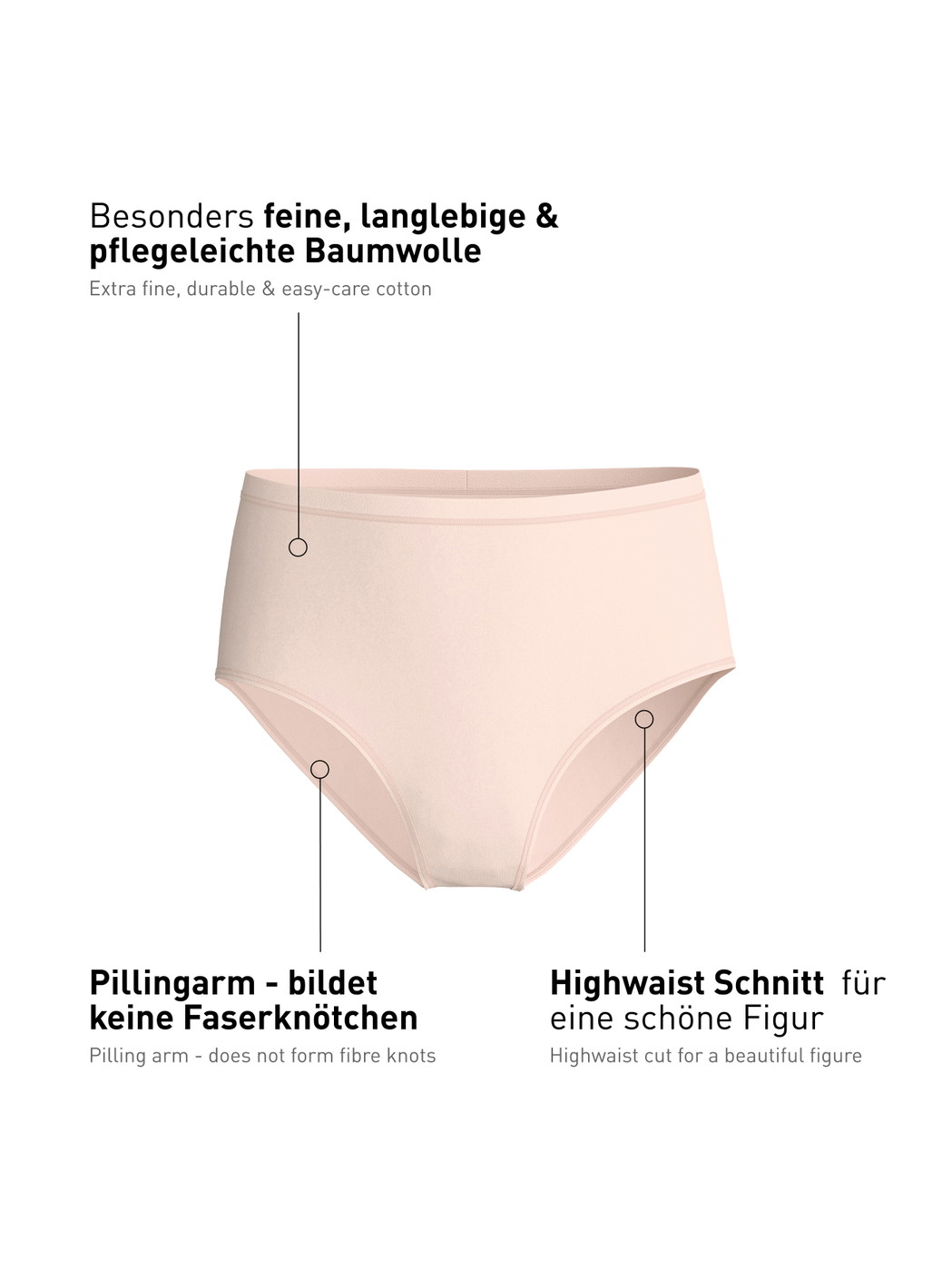 Femme - Culotte en Coton de couleur Rose, Unicolore, de la série Natural Comfort de CALIDA