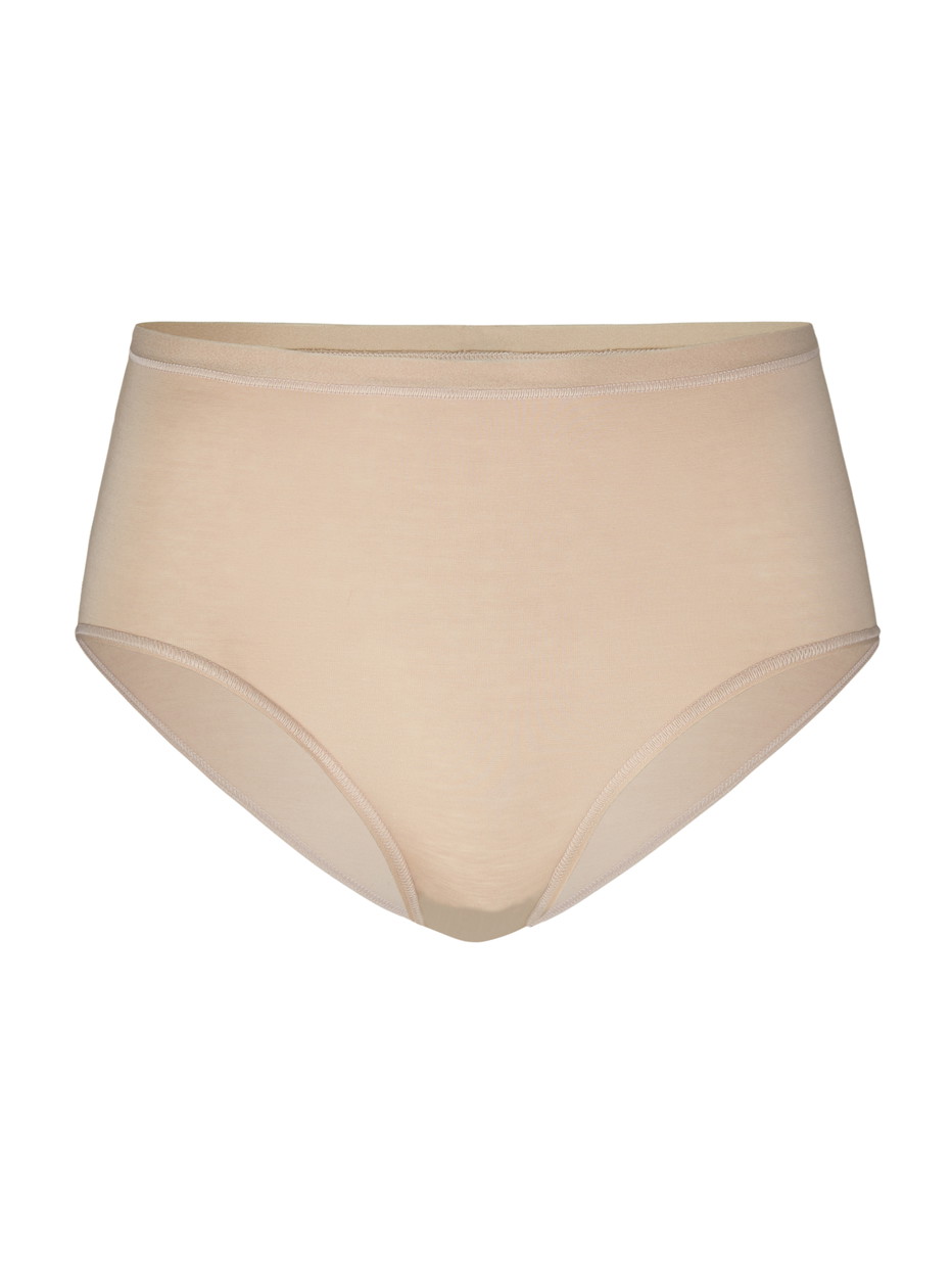 Damen - Slip, high waist aus Baumwolle in Beige, Einfarbig aus Serie Natural Comfort von CALIDA