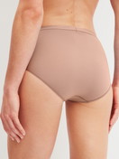 Women model is wearing Brief made of Cotton in Brown, Unicoloured from the Natural Comfort series by CALIDA, Back view