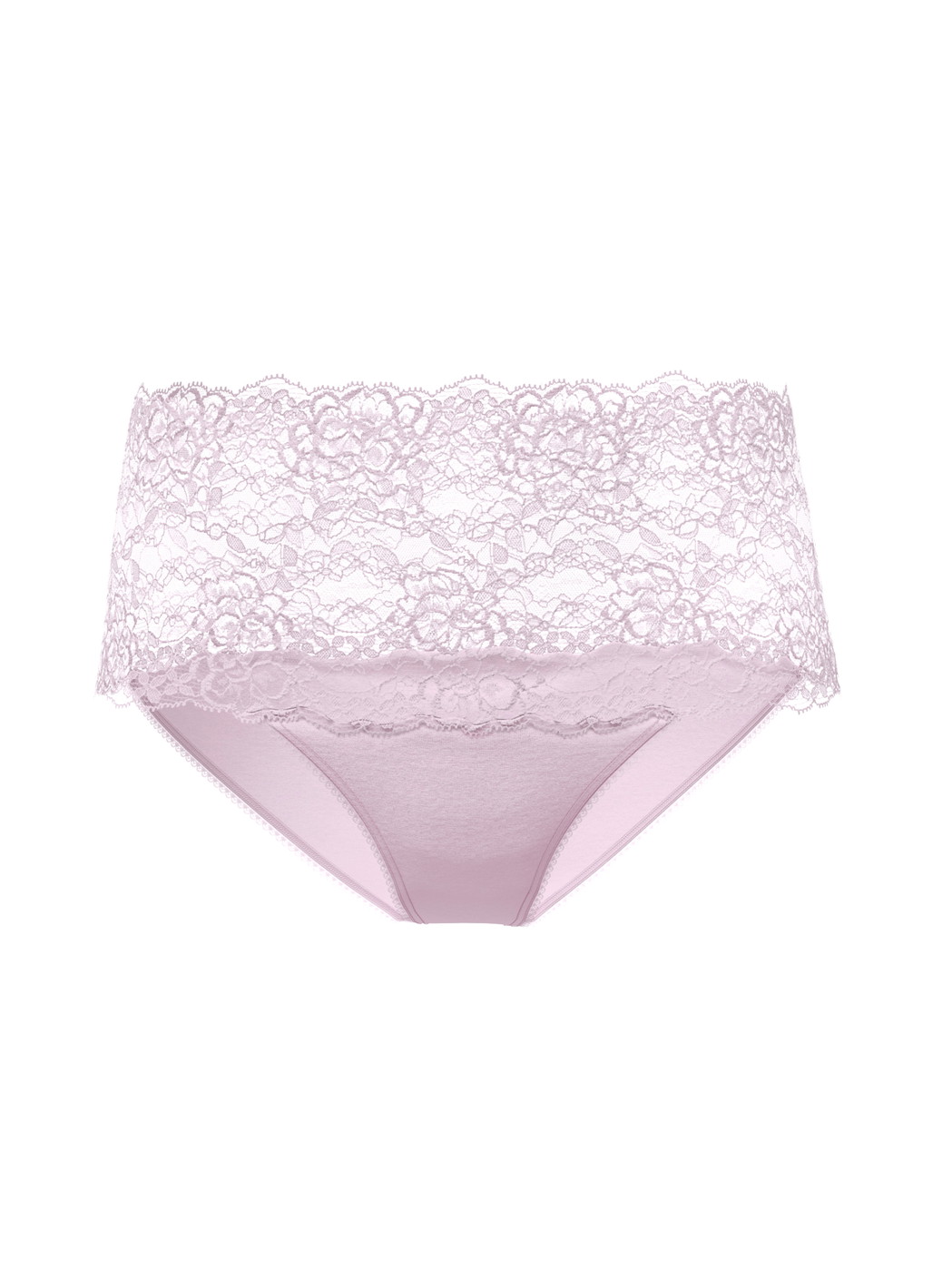 Women - High-waisted briefs with lace waistband made of Cotton in Pink, Lace, from the Sensual Secrets series by CALIDA