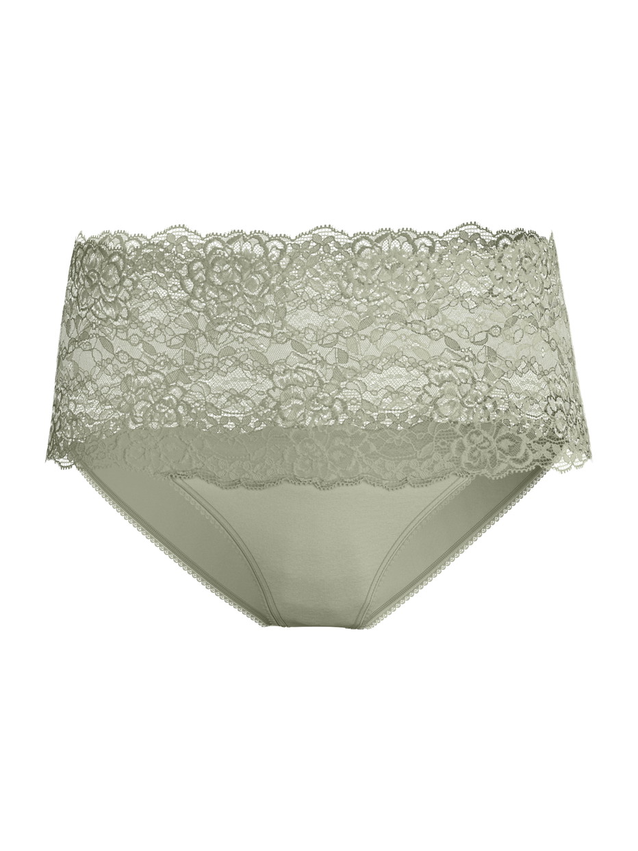 Damen - Slip mit Spitzenbund, high waist aus Spitze in Grün, Spitze aus Serie Sensual Secrets von CALIDA