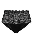 Damen - Slip mit Spitzenbund, high waist aus Baumwolle in Schwarz, Spitze aus Serie Sensual Secrets von CALIDA
